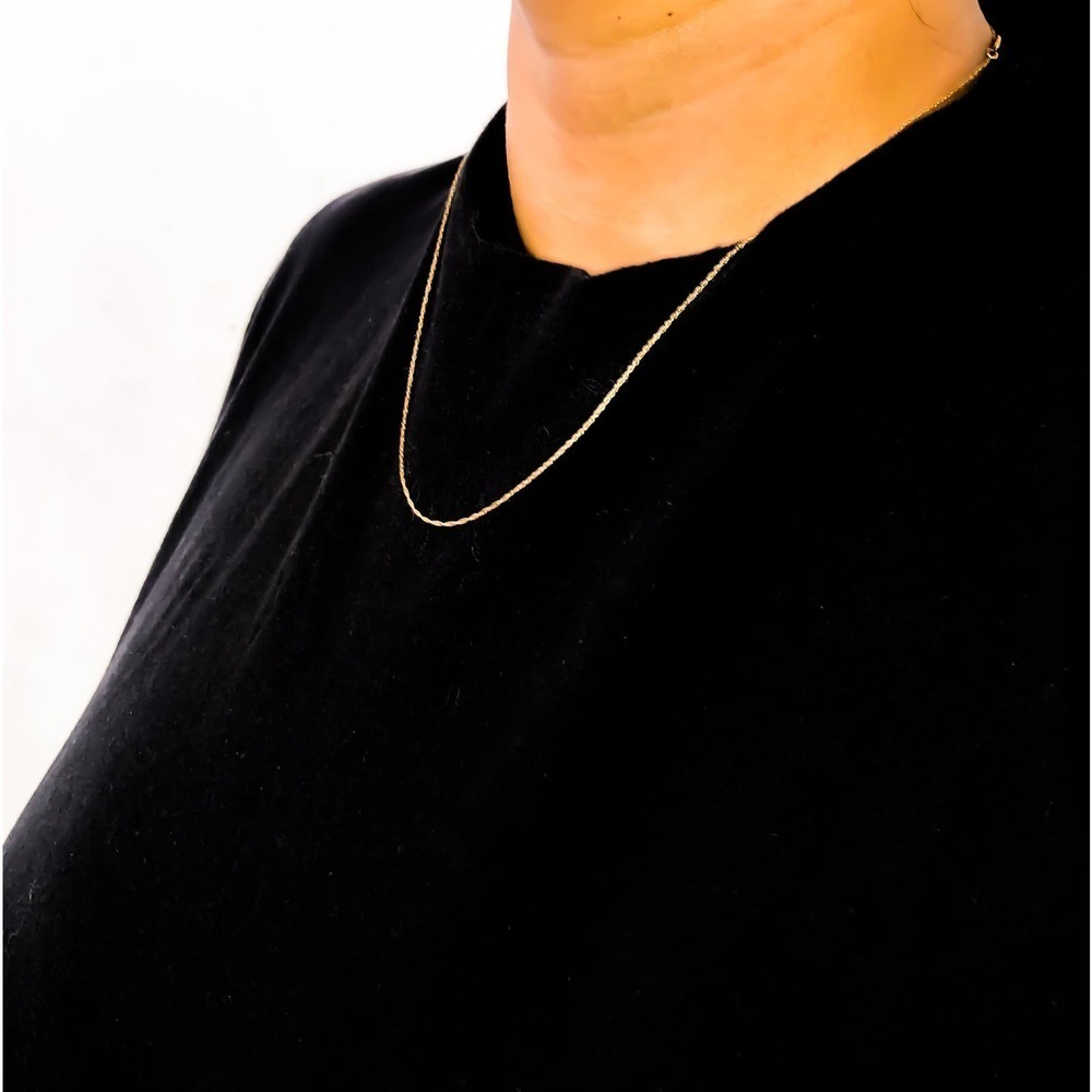 NEW 10K Yellow Gold 0.5mm Slim and Dainty Unisex 18" inches Rope Chain Necklace